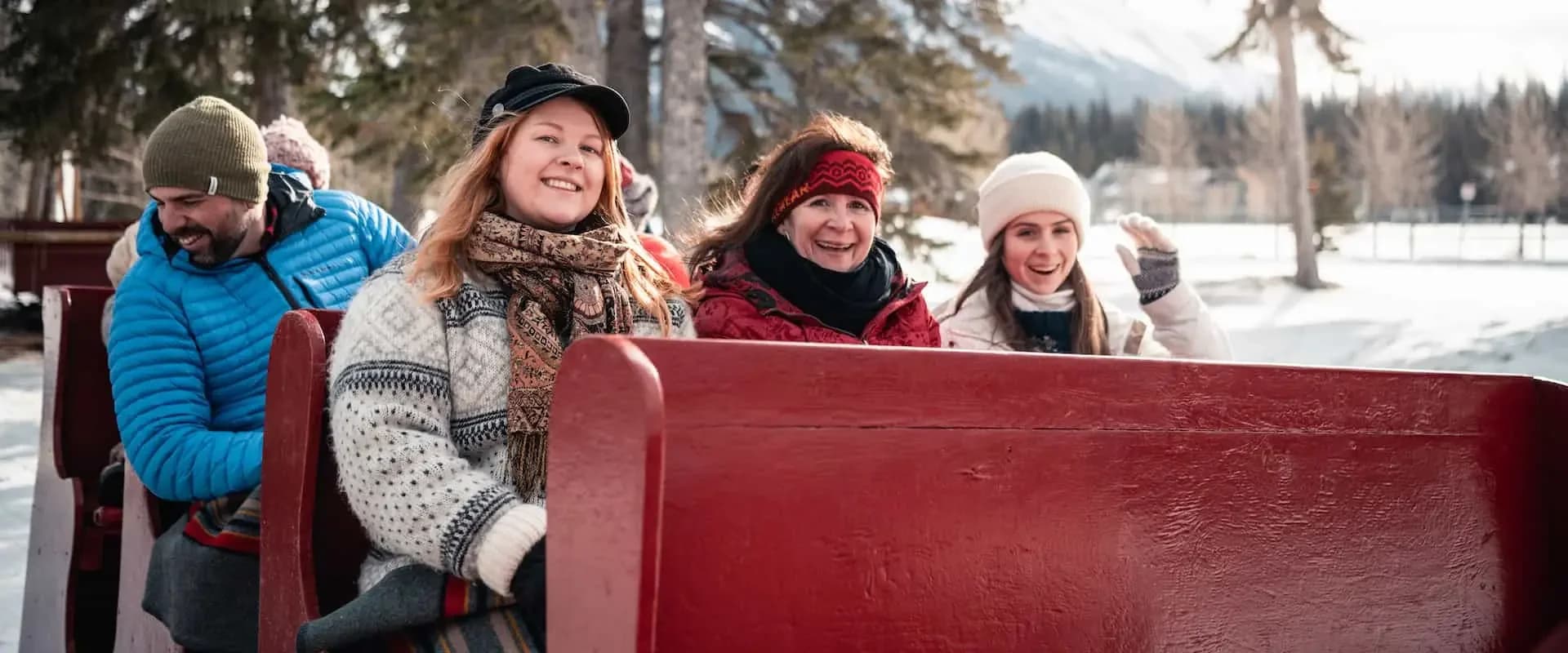 Family sleigh ride