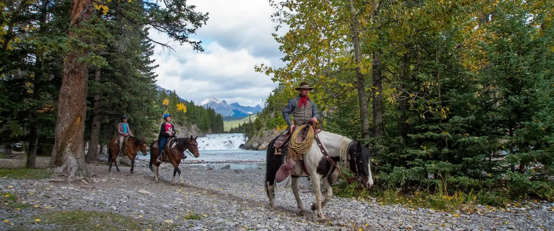 Horseback ride by Bow Falls