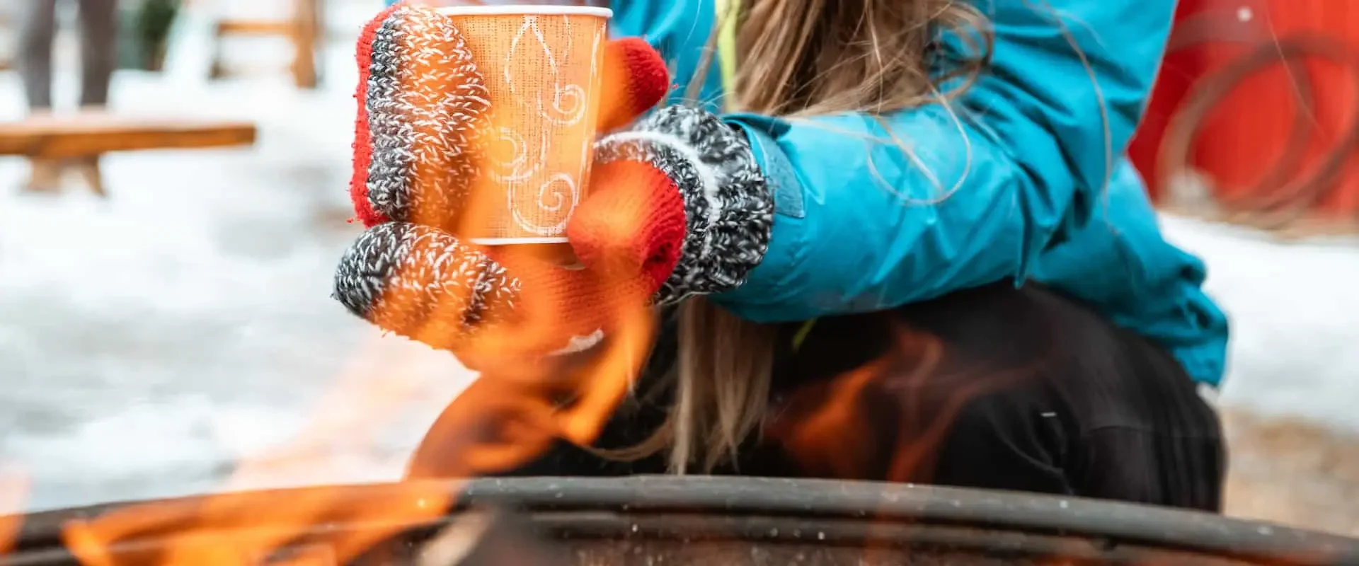 Hot drinks by the fire