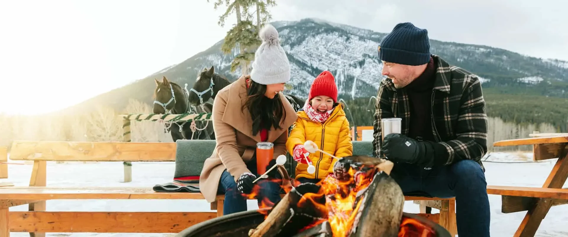 Roast marshmallows in the winter